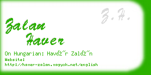 zalan haver business card